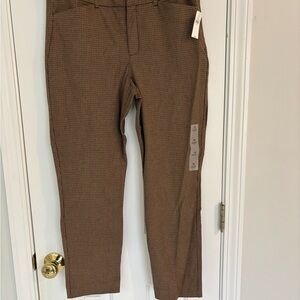 Old Navy Women's Brown Checkered Pixie  Pants